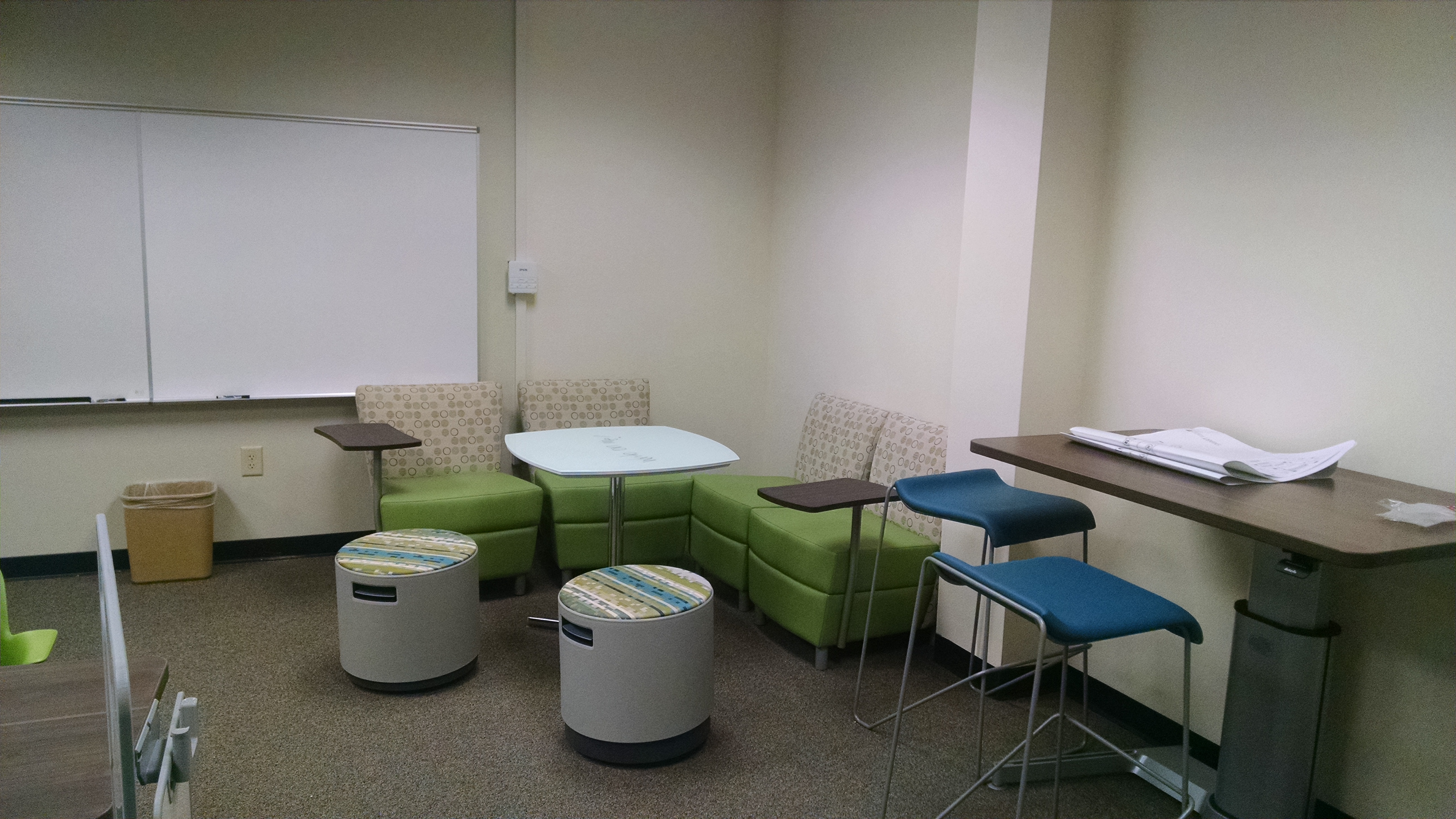 Soft seating nook in the active learning classroom 